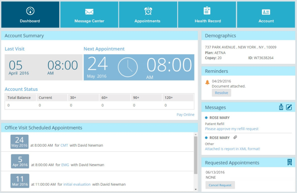 PracticeEHR Patient Portal