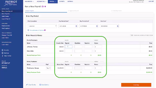 Patriot Payroll Pay Periods