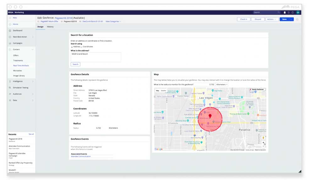 Pega CRM Contact Information Dashboard