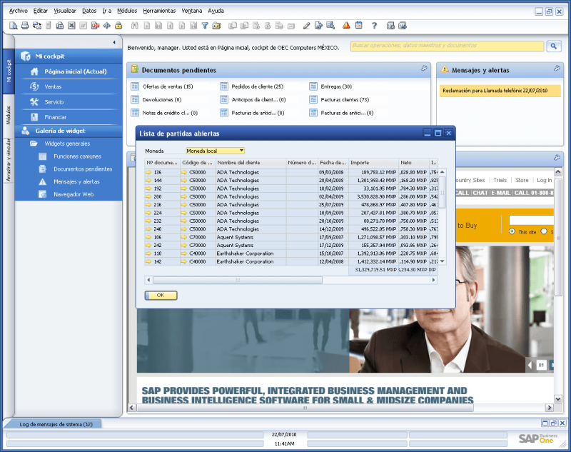 SAP Business One screenshot