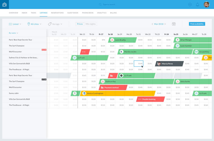 Guesty Interactive Property Management Calendar