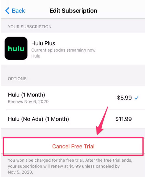 Hulu Cancel Before Free Trial Ends