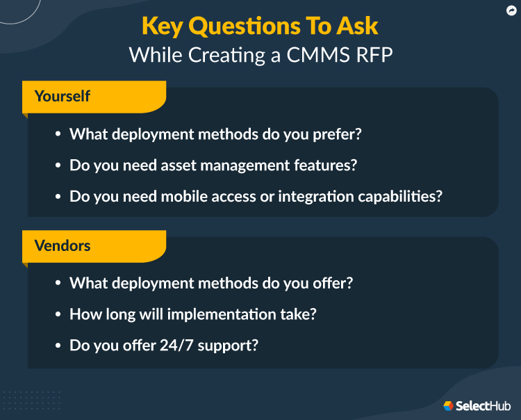 Questions to ask when creating CMMS RFP