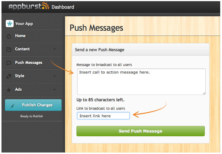 Sending Push Messages in Appburst