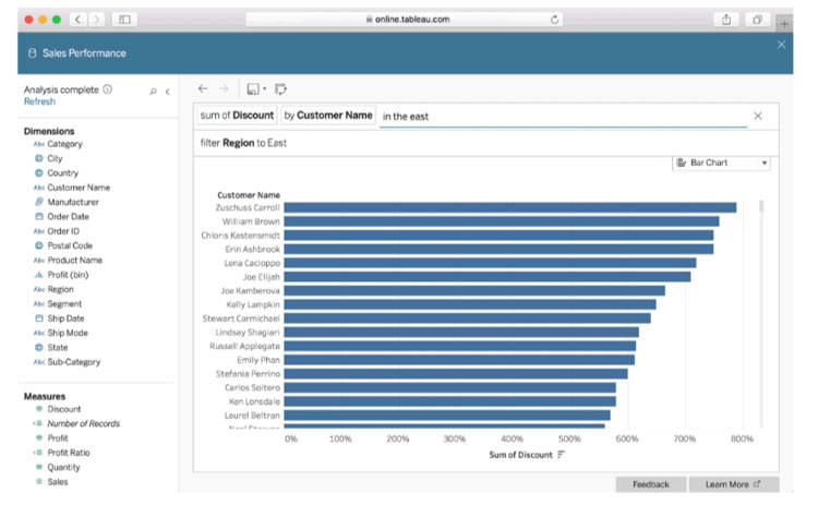 Tableau AskData Augmented Analytics