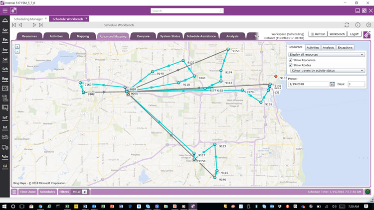 Field Service Management Real Time Maps