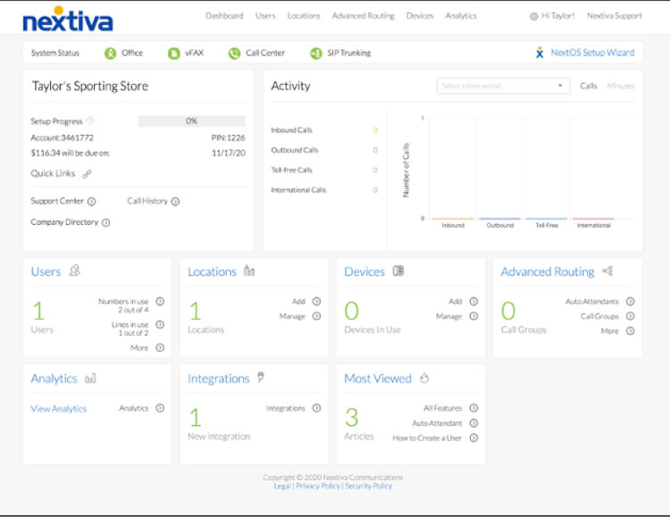 Nextiva Auto Attendant Feature