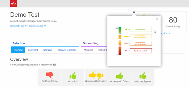 Infor Talent Science Candidate Scores