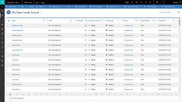 Dynamics 365 Leads Score Sheet