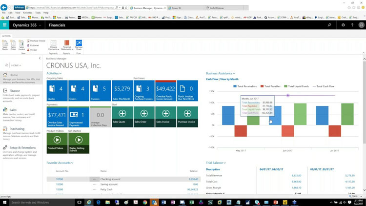 Dynamics 365 ERP Financial Module