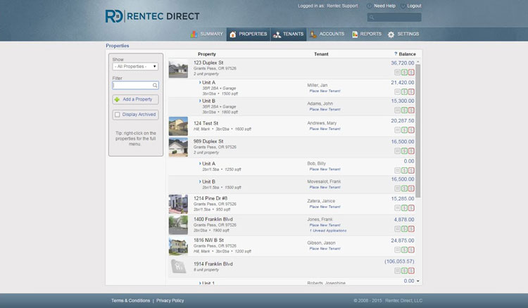 Rentec Direct Managing Properties and Tanants