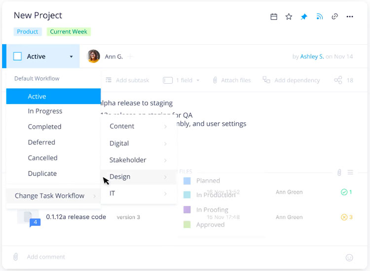 Wrike Custom Workflow Dashboard