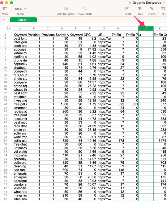 Create a New Column for Unique Identifiers in Apple Numbers