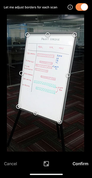 Adjust Image Boarders in Office Lens