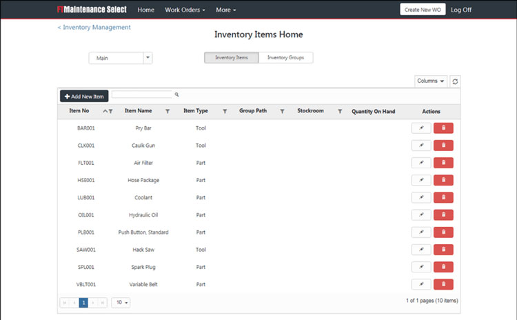 FTMaintenance Inventory Management