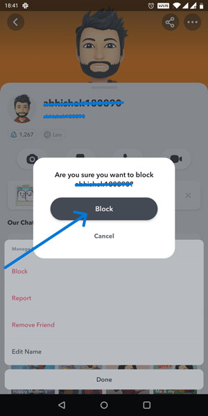 Profile Block Confirmation