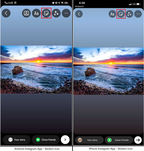 Adding Stickers to Instagram Story