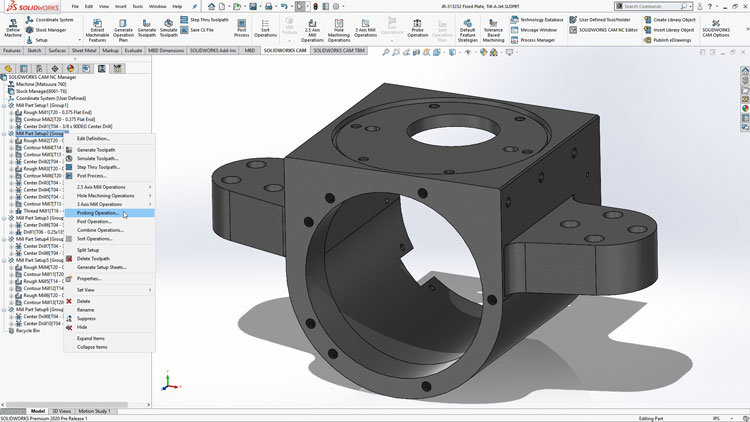 SolidWorks CAM User Inteface