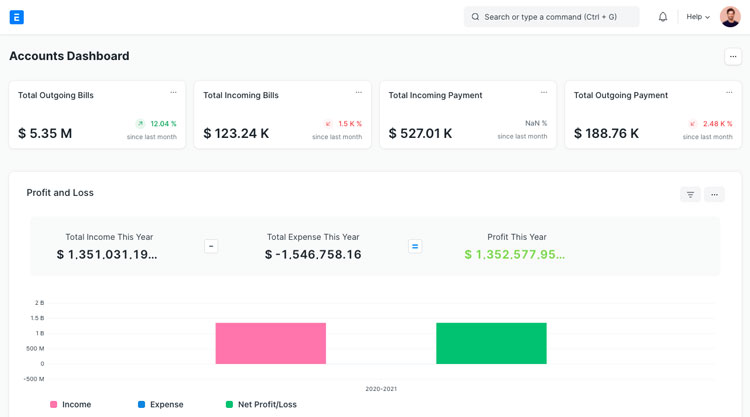 ERPNext Accounts Dashboard