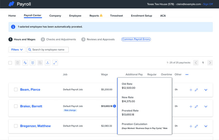 Namely Payroll Dashboard