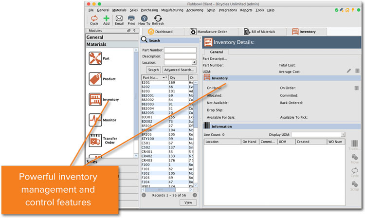 Fishbowl Inventory Management