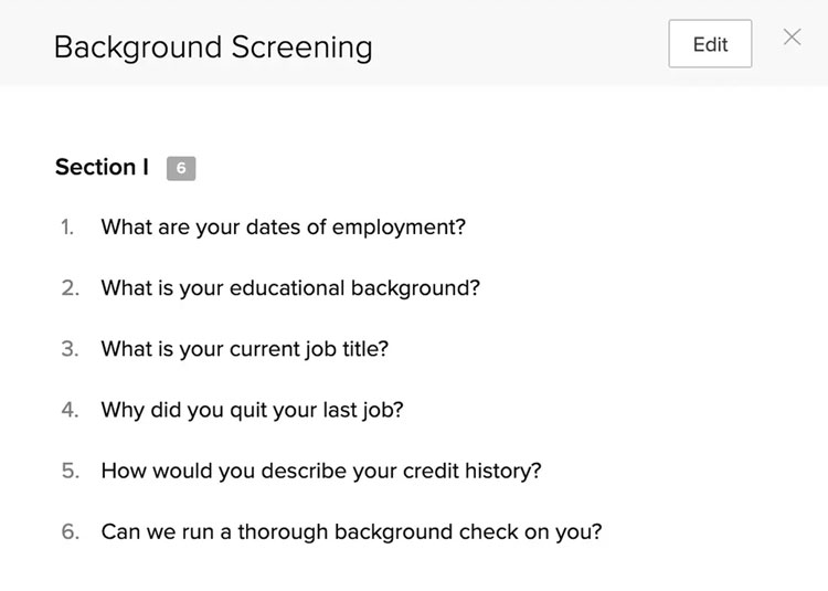 Zoho Background Screening Questions