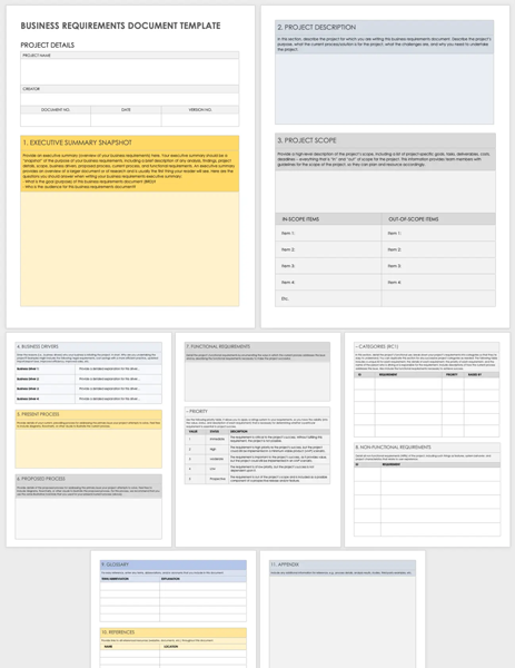 Smartsheet Business Requirements Document Template