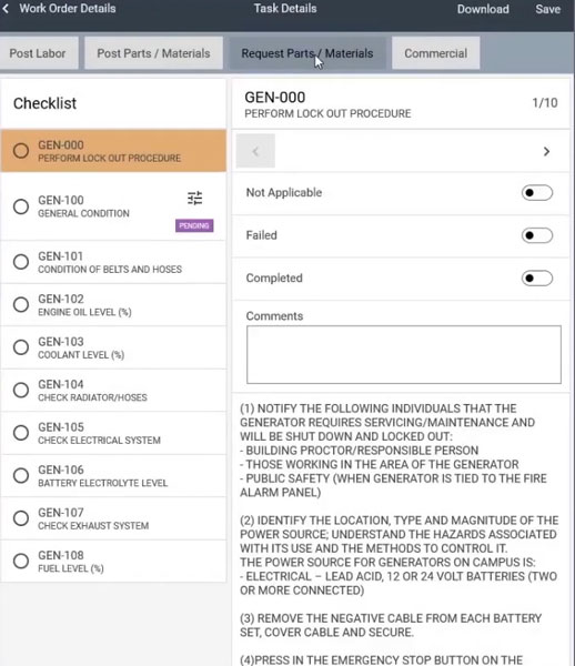 AssetWorks Mobile App User Interface