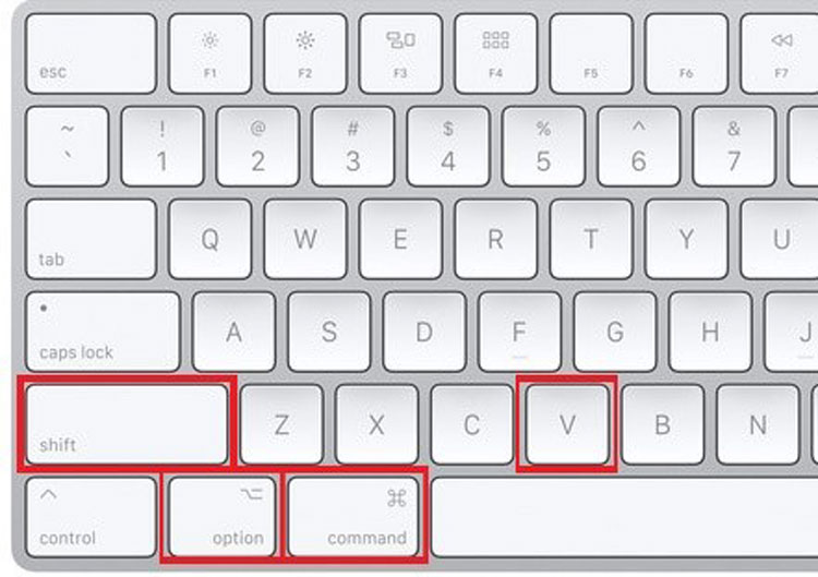 Shortcut key to paste and match style