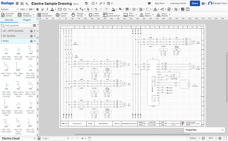 Electrical schematic design in Onshape's Electra Cloud platform