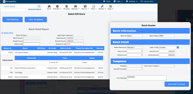 Batch Gift Entry with Donorperfect