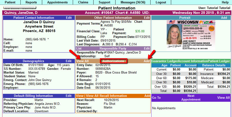 Patient Information in DuxWare