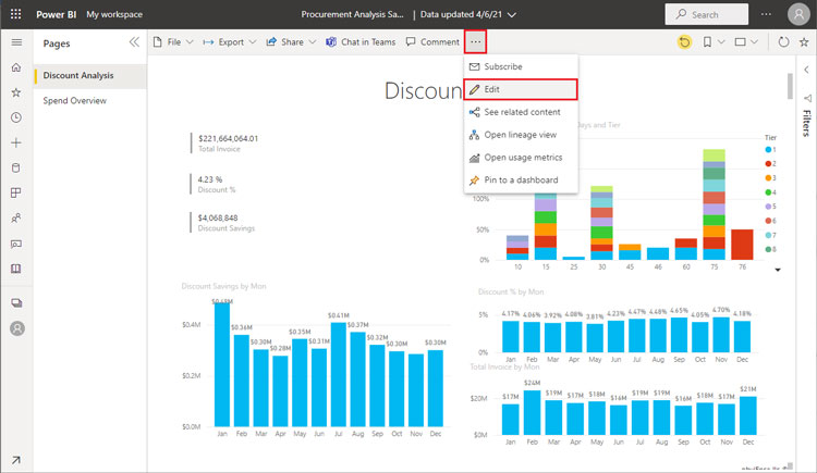 Power BI Procurement Analysis Dashboard