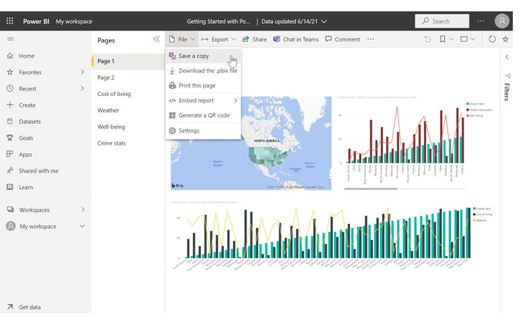 Power BI Report Sharing Options