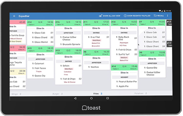 Toast Kitchen Display Settings