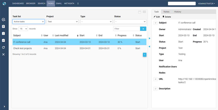 Open KM Task Manager