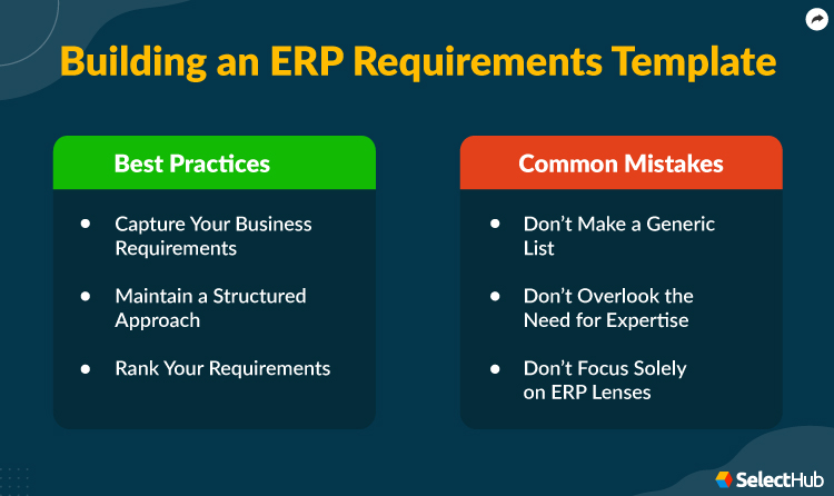 Dos and Don'ts while building an ERP requirements template