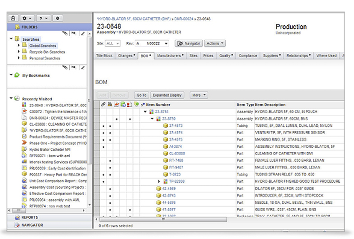 Agile PLM BOM module