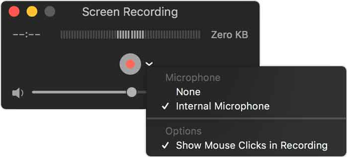 QuickTime Player Recording Options