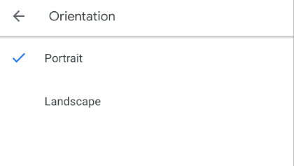 Set Page Orientation