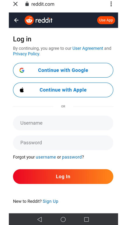 Reddit -Login Phone