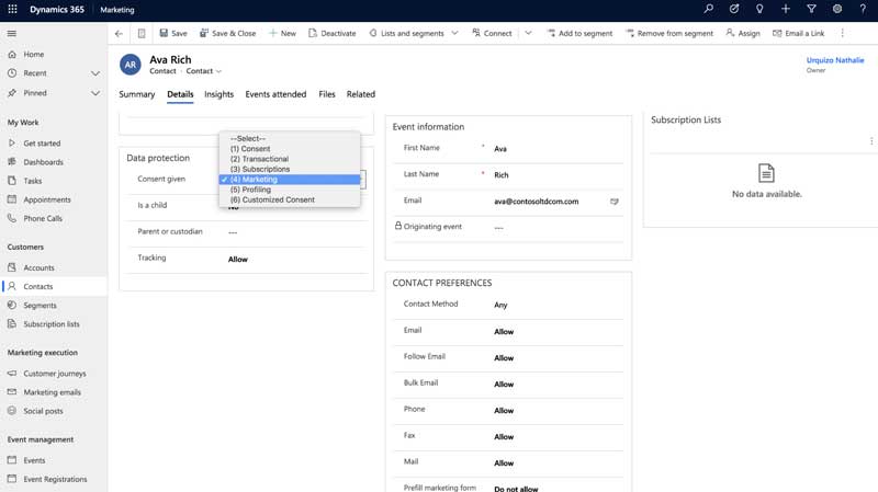 Contact Management on Dynamics 365 CRM