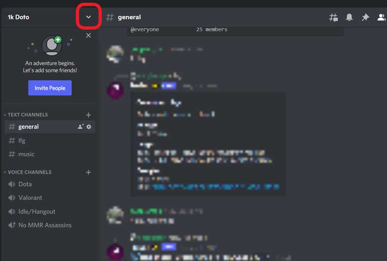 Visiting Server in Discord App