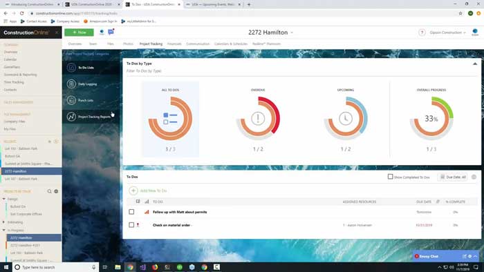 ConstructionOnline Project Dashboard