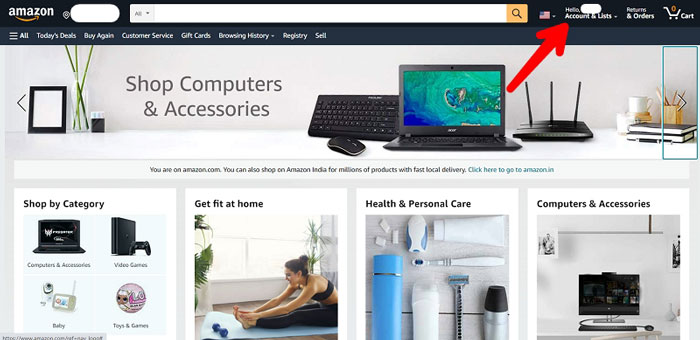 Amazon Homepage