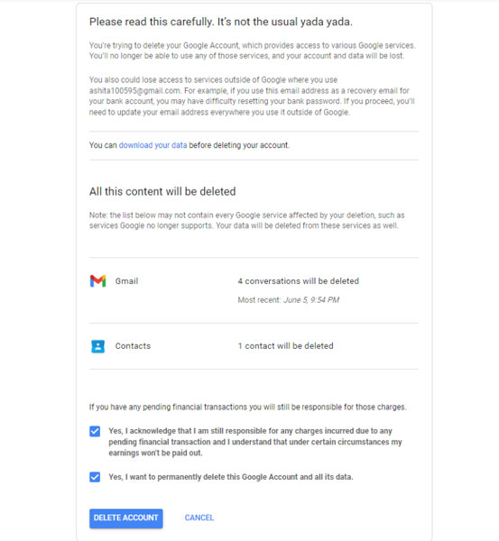 Crucial Informatio Before Deleting Google Account