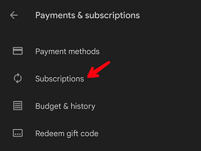 Google Account Subscriptions