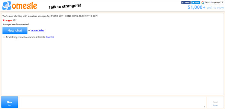 Omegle Chatting with Strangers