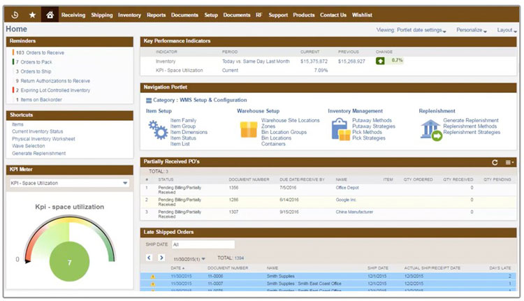 Netsuite WMS Dashboard