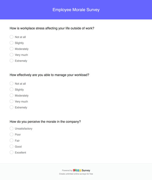 Zoho People Employee Morale Survey